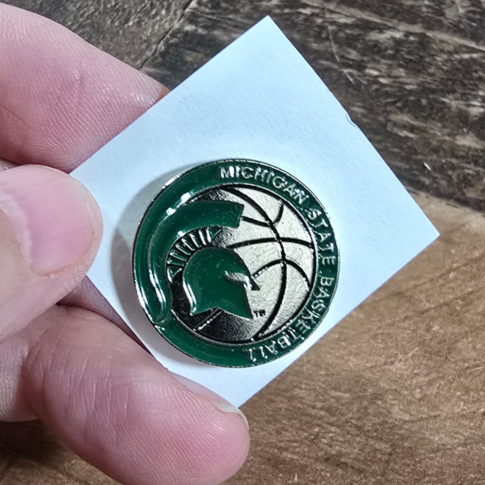 Michigan State Sparty Basketball 1" Round Pin Set  of 2